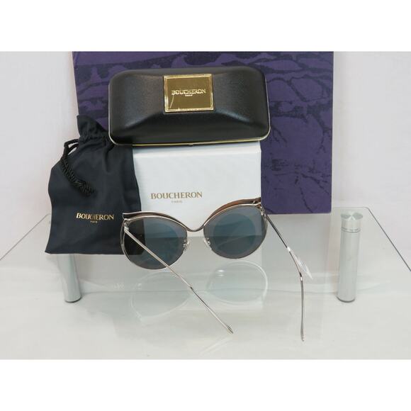 BOUCHERON GOLD SILVER BC01JS ROUND OWL LIMITED EDITION SUNGLASSES $ 940 ITALY main image 12